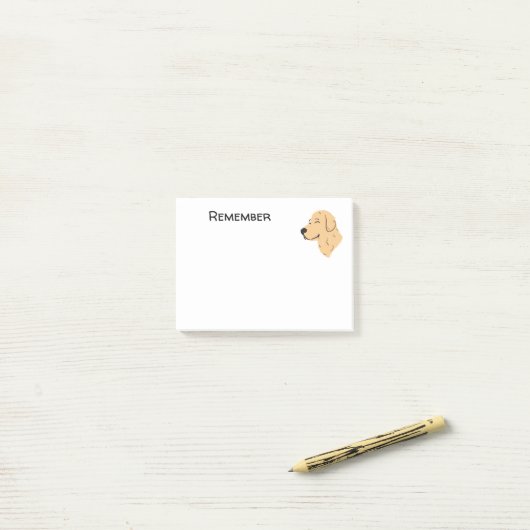 Post-it® Golden Retriever (Sur un bureau)