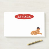 Post-it® Golden Retriever avec peinture Casquette (Sur un bureau)