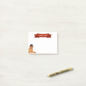 Post-it® Golden Retriever avec peinture Casquette (Sur un bureau)