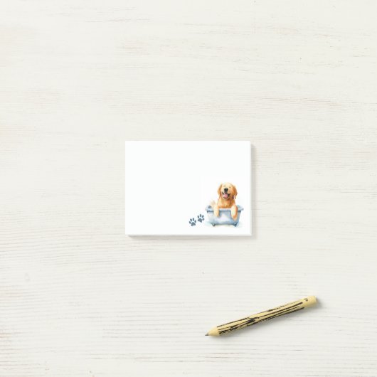 Post-it® Golden Retriever Chien (Sur un bureau)