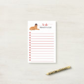 Post-it® Golden Retriever Chien avec Casquette Peinture à f (Sur un bureau)