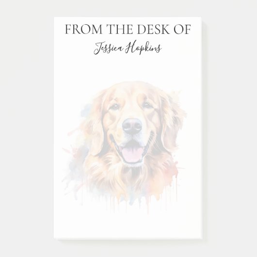 Post-it® Golden Retriever Lover Monogrammed Dog (Devant)