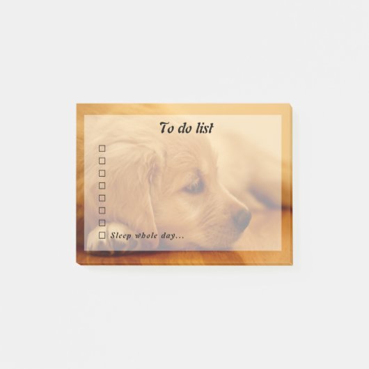 Post-it® Golden Retriever Puppy To Do List Post-it Notes (Devant)