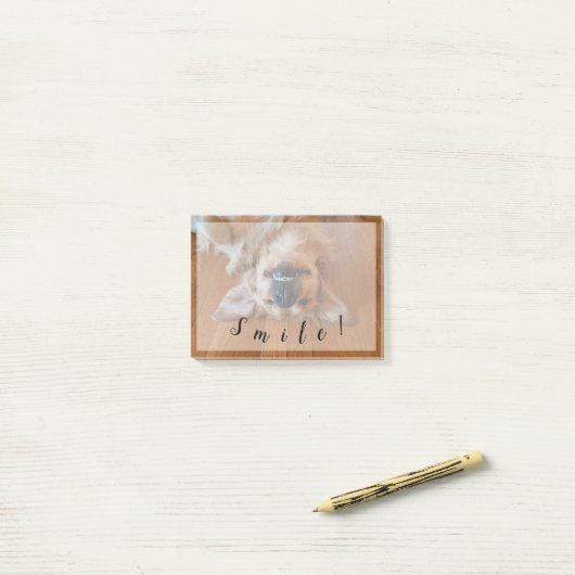 Post-it® Golden Retriever souriant (Sur un bureau)