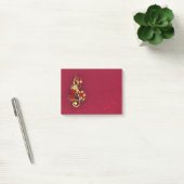 Post-it® Golden Treble Clef avec fleurs Roses (Bureau)