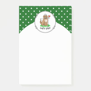 Post-it® Goldendoodle Chien Jouer Golf (rouge whmk2) Plaisi