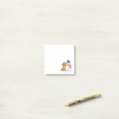 Post-it® Goldendoodle d'hiver Chien Bonhomme de neige migno (Sur un bureau)