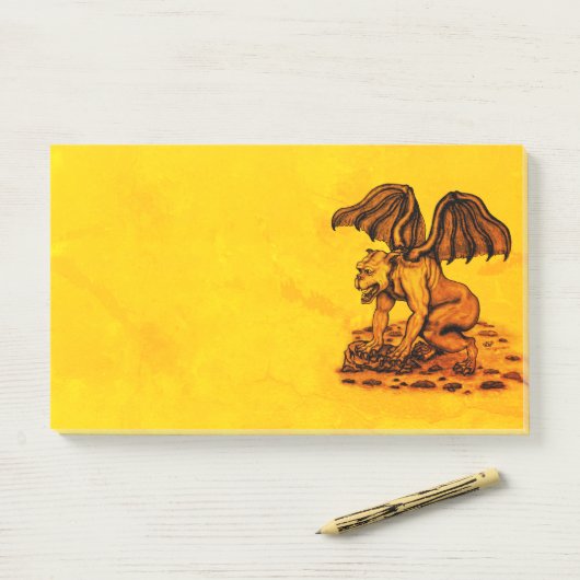 Post-it® Golem Gargoyle (Sur un bureau)