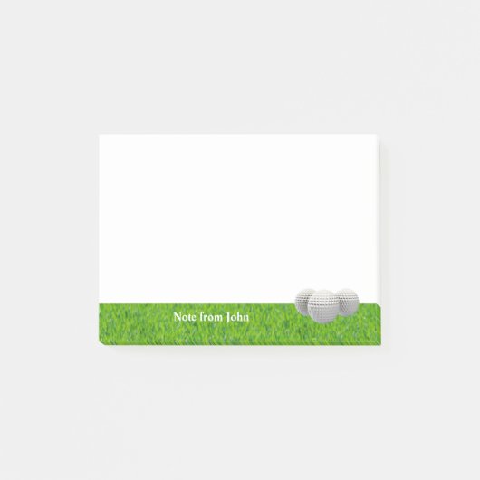 Post-it® Golf Ball Course Grassland Sport Nom personnalisé (Devant)