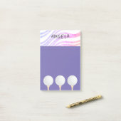 Post-it® golf balle violet design pour golfeurs (Sur un bureau)