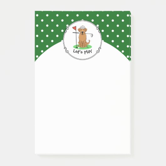 Post-it® Golf Yellow Lab Labrador Retriever Dog (jaune 5) (Devant)