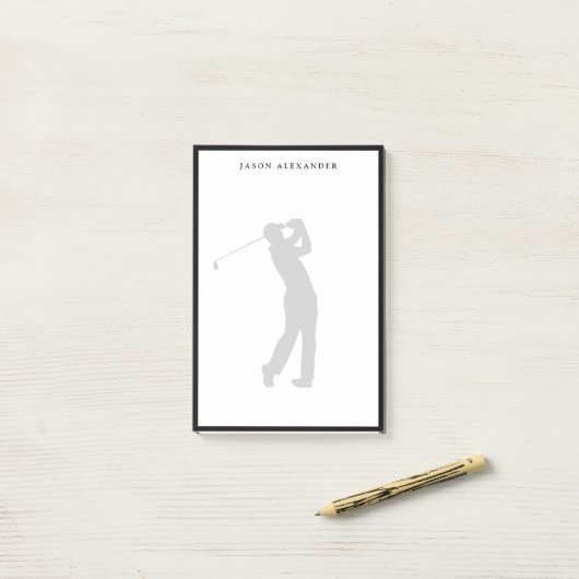 Post-it® Golfer Silhouette Personalized (Sur un bureau)