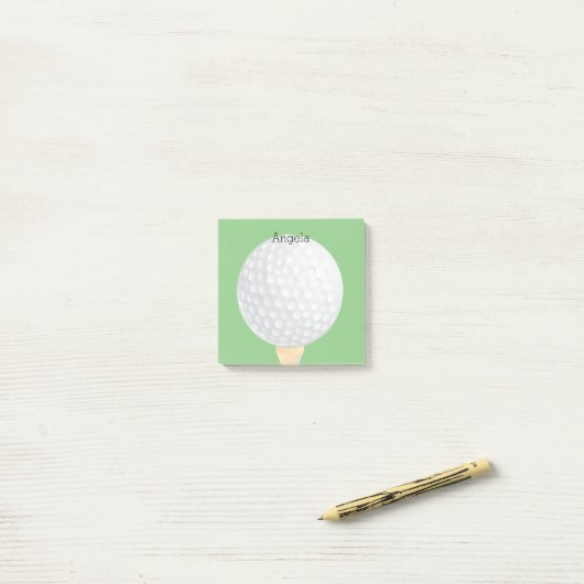 Post-it® golfeur de golf sur mesure design vert et blanc (Sur un bureau)