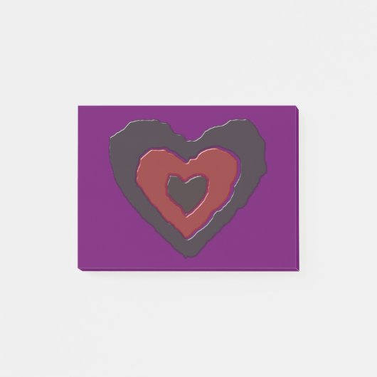 Post-it® Gothique Melting Love Heart Post it note Pad (Devant)