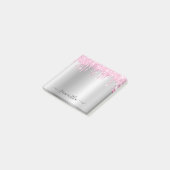 Post-it® Gouttes de Paillettes Rose Pâle Reflet Argenté (Incliné)