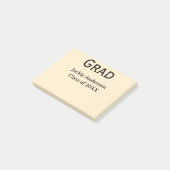 Post-it® Grad bold letter name class of 20XX yellow pastel (Incliné)