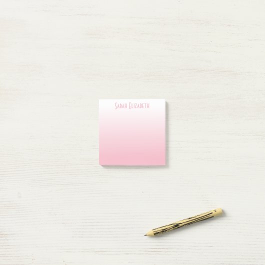Post-it® Gradient blanc rose pâle personnalisé (Sur un bureau)