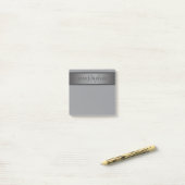 Post-it® Gradient gris foncé moderne Nom ou raison sociale (Sur un bureau)