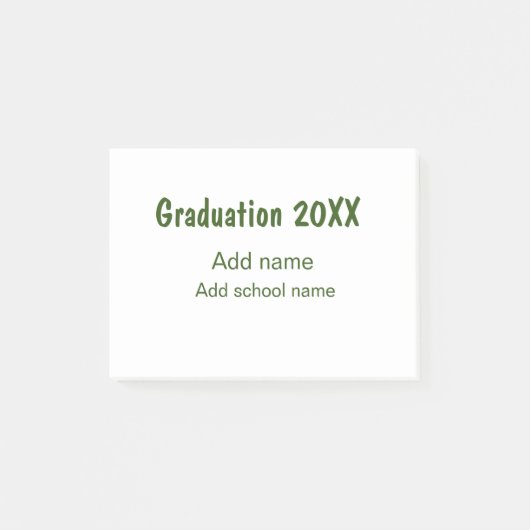 Post-it® Graduation 20XX ajouter nom année école vert moder (Devant)