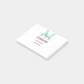 Post-it® Gradué ajouter nom monogramme vert rose simple min (Incliné)