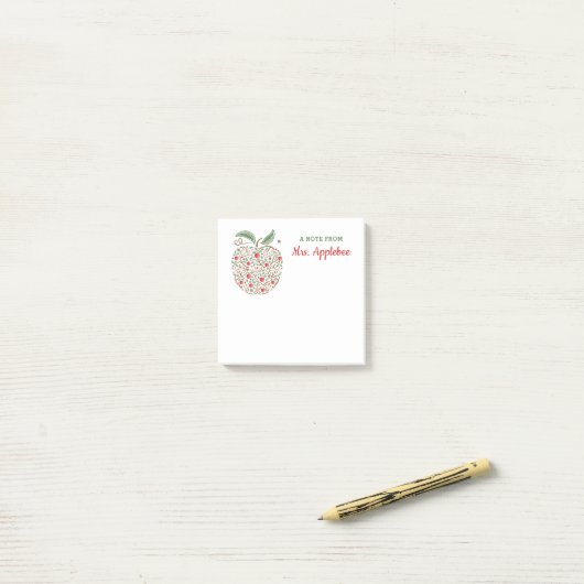 Post-it® Graines de connaissances Enseignant's Apple Note P (Sur un bureau)