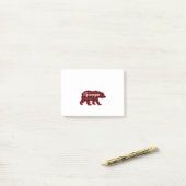 Post-it® Grampa Bear Buffalo Red Plaid Matching Family (Sur un bureau)