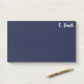 Post-it® Grand bleu-foncé personnalisé par coutume (Sur un bureau)