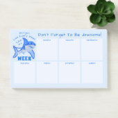 Post-it® Grand calendrier hebdomadaire blanc de requin bleu (Bureau)