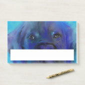 Post-it® Grand Danois Peinture Bleue (Sur un bureau)