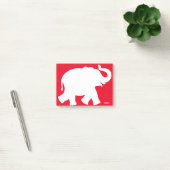 Post-it® Grand éléphant blanc silhouette sur rouge (Bureau)