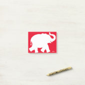 Post-it® Grand éléphant blanc silhouette sur rouge (Sur un bureau)