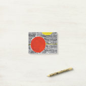 Post-it® Grand endroit Red Sun avec bandes noires (Sur un bureau)