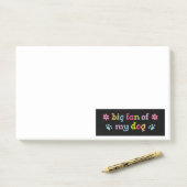 Post-it® Grand fan de mon chien (Sur un bureau)