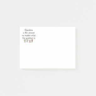 Post-it® Grand-mère est la réponse Fun Kids Citation