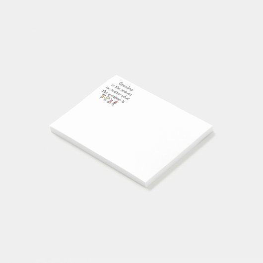 Post-it® Grand-mère est la réponse Fun Kids Citation (Incliné)
