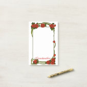 Post-it® Grand-mère - Frontière des Roses Rouges - Grande (Sur un bureau)