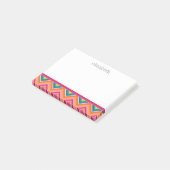 Post-it® Grand Motif coloré Chevron avec nom (Incliné)