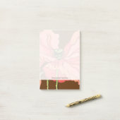 Post-it® Grande Fleur rose avec Arrière - plan rouge profon (Sur un bureau)