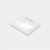 Post-it® Grande silhouette de requin blanc avec votre nom (Incliné)