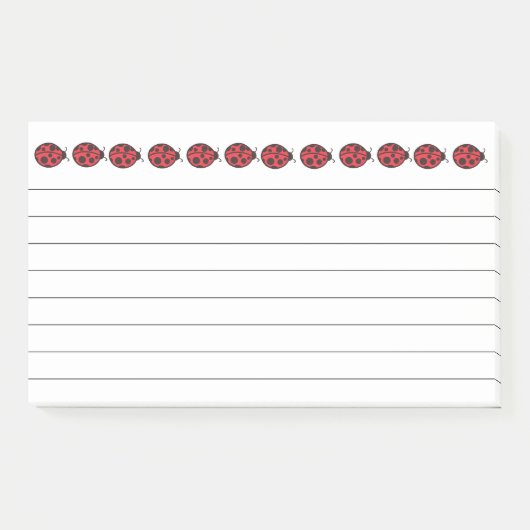 Post-it® Grands Papillons Autocollants Rouge Ladybug (Devant)