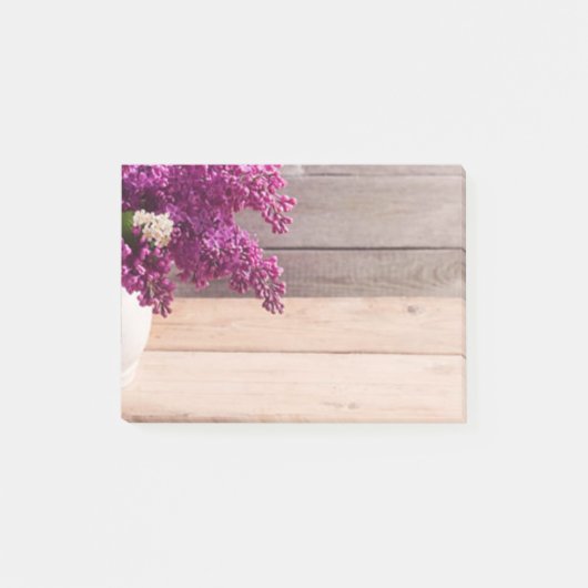 Post-it® grange rustique bois pays chic violet lilas (Devant)