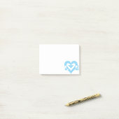 Post-it® Graphique d'amour cool, Bleu (Sur un bureau)
