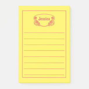 Post-it® Graphique de plaque signalétique encadrée rouge or