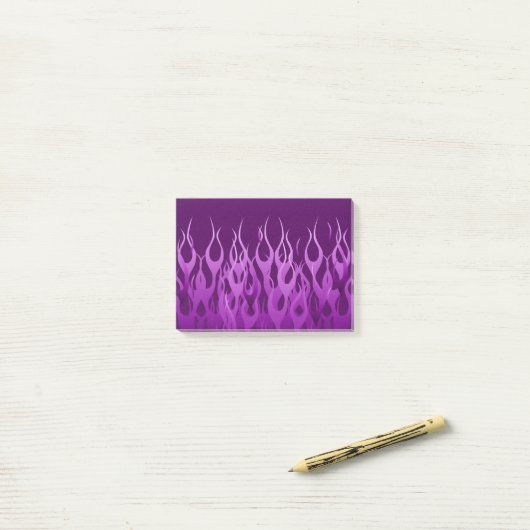 Post-it® Graphique des flammes de course violet Cool (Sur un bureau)