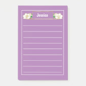 Post-it® Graphisme Floral Blanc Orné Or (Devant)