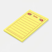 Post-it® Graphisme Floral Rouge Orné Or (Incliné)