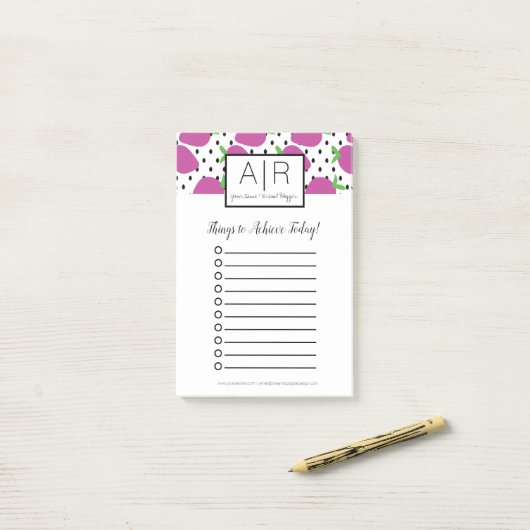 Post-it® Gras fraises Abstraites (Sur un bureau)