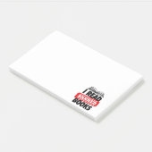 Post-it® Gras “J'ai lu des livres interdits” Bibliophile  (Incliné)