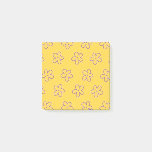 Post-it® Gras Jaune Fleurs Whimsical Designs for Spring (Devant)