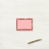 Post-it® Gras Pink Tropical Floral (Sur un bureau)